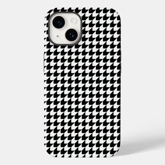 Klassiek zwart houndstooth patroon Case-Mate iPhone case (Achterkant)