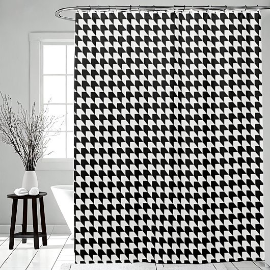 Klassiek zwart houndstooth patroon douchegordijn