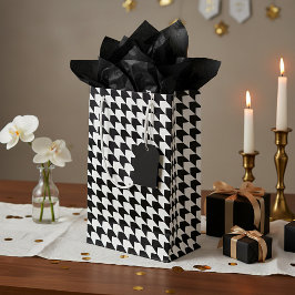 Klassiek zwart houndstooth patroon klein cadeauzakje