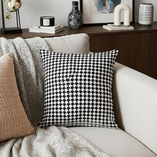 Klassiek zwart houndstooth patroon kussen