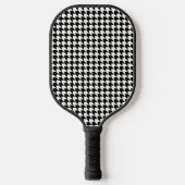 Klassiek zwart houndstooth patroon pickleball paddle (Voorkant)