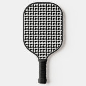 Klassiek zwart houndstooth patroon pickleball paddle (Achterkant)