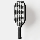 Klassiek zwart houndstooth patroon pickleball paddle (Links)