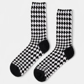 Klassiek zwart houndstooth patroon sokken (Links)
