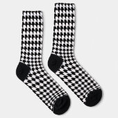 Klassiek zwart houndstooth patroon sokken (Rechts)