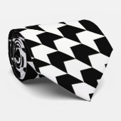 Klassiek zwart houndstooth patroon stropdas (Opgerold)