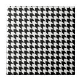 Klassiek zwart houndstooth patroon tegeltje (Voorkant)