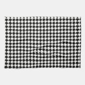Klassiek zwart houndstooth patroon theedoek (Horizontaal)