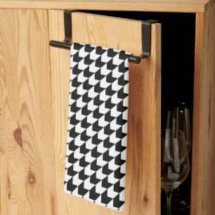 Klassiek zwart houndstooth patroon theedoek