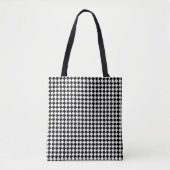 Klassiek zwart houndstooth patroon tote bag (Voorkant)