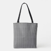 Klassiek zwart houndstooth patroon tote bag (Achterkant)