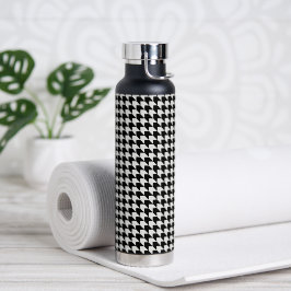 Klassiek zwart houndstooth patroon waterfles
