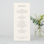 Klassiek zwart huwelijksmenu menu (Staand voorkant)