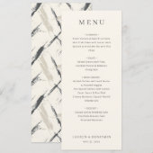 Klassiek zwart huwelijksmenu menu (Voorkant / Achterkant)
