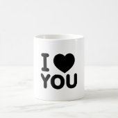 Klassiek zwart "I Love You" Hart Koffiemok (Center)