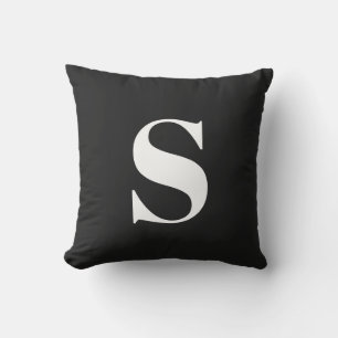 Klassiek zwart Initiaal monogram buiten kussen