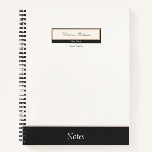 Klassiek zwart ivoor notitieboek (Voorkant)