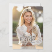 Klassiek zwart kalligrafie Afstuderen Aankondiging (Voorkant)