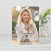 Klassiek zwart kalligrafie Afstuderen Kaart (Staand voorkant)