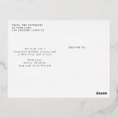 Klassiek zwart kerstbladscript, voor kerstavond folie feestdagen briefkaart (Achterkant)