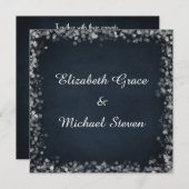 Klassiek zwart krijtbord met witte bokeh lichten kaart (Voorkant / Achterkant)