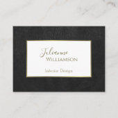 Klassiek zwart kunstleer met gouden Lijst Elegant Visitekaartje (Voorkant)