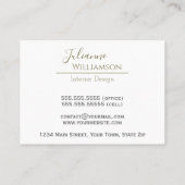 Klassiek zwart kunstleer met gouden Lijst Elegant Visitekaartje (Achterkant)