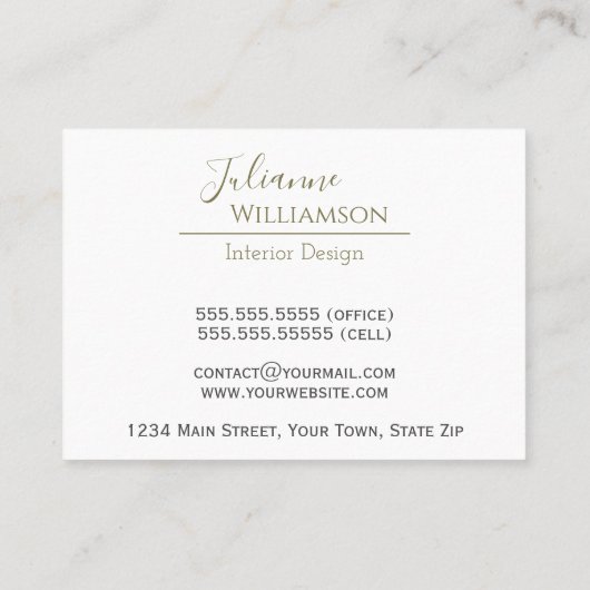 Klassiek zwart kunstleer met gouden Lijst Elegant Visitekaartje (Achterkant)