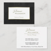 Klassiek zwart kunstleer met gouden Lijst Elegant Visitekaartje (Voorkant / Achterkant)