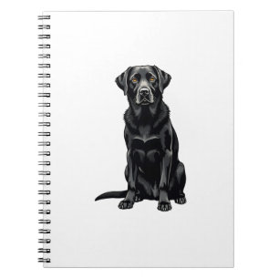 Klassiek zwart Labrador Retriever-hondportretillus Notitieboek
