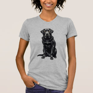 Klassiek zwart Labrador Retriever-hondportretillus T-shirt