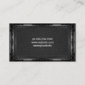 Klassiek zwart Lijst | lederen textuur Visitekaartje (Achterkant)