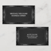 Klassiek zwart Lijst | lederen textuur Visitekaartje (Voorkant / Achterkant)