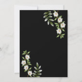 Klassiek zwart met witte Camellia bruiloft Kaart (Achterkant)