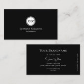Klassiek zwart met witte cirkel en Logo Visitekaartje (Voorkant / Achterkant)