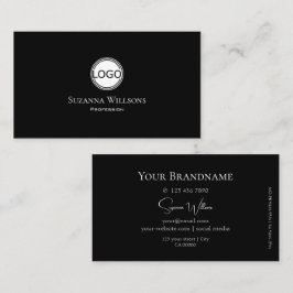 Klassiek zwart met witte cirkel en Logo Visitekaartje