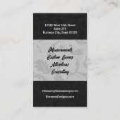 Klassiek zwart met zilveren Damask Monogrammed Visitekaartje (Achterkant)