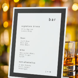 Klassiek zwart minimalistisch evenement Bar Pedaal Reclamebord Met Voetstuk