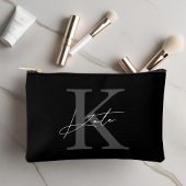 Klassiek zwart monogram bruidsmeisje cadeau etui