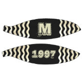 Klassiek zwart monogram jaarnummer basketbal (Panelen)