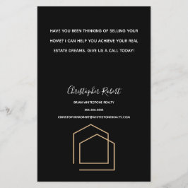Klassiek zwart onroerend goed flyer