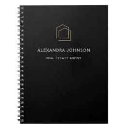 Klassiek zwart onroerend goed notitieboek