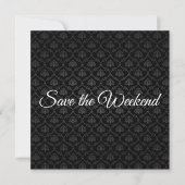 Klassiek zwart patroon slaat de datum op save the date (Voorkant)