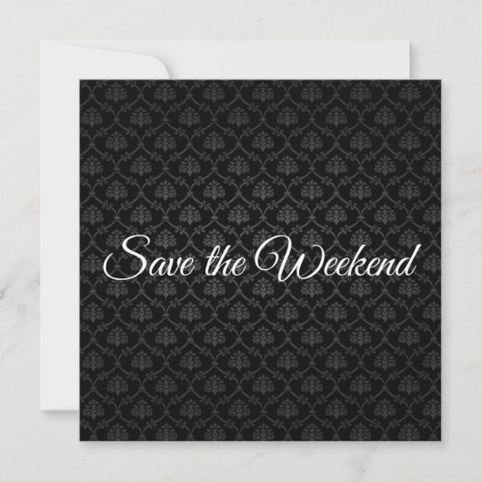 Klassiek zwart patroon slaat de datum op save the date (Voorkant)