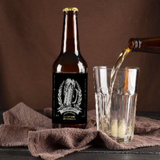 Klassiek zwart personaliseren bier etiket