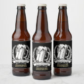 Klassiek zwart personaliseren  bier etiket (Flessen)