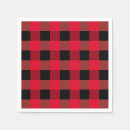 Klassiek zwart rood plaid patroon servet