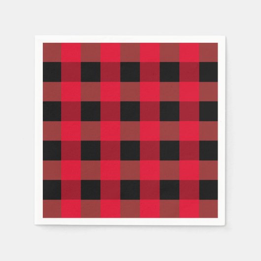 Klassiek zwart rood plaid patroon servet (Voorkant)