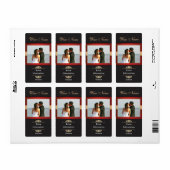 Klassiek zwart rood wijnlabel met kussen etiket (Full Sheet)