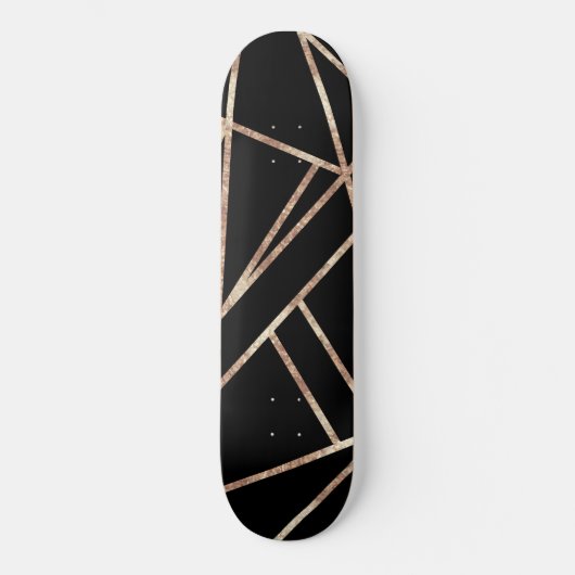 Klassiek zwart Roos Gold Geo #1 Persoonlijk Skateboard (Voorkant)